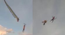 印度尼西亚一名12岁男孩被巨型风筝拽到空中后摔下